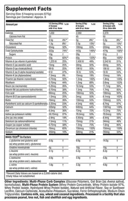 tabla nutricional Mass Tech Extreme 2000 7 Lb - muscletech fittpro
