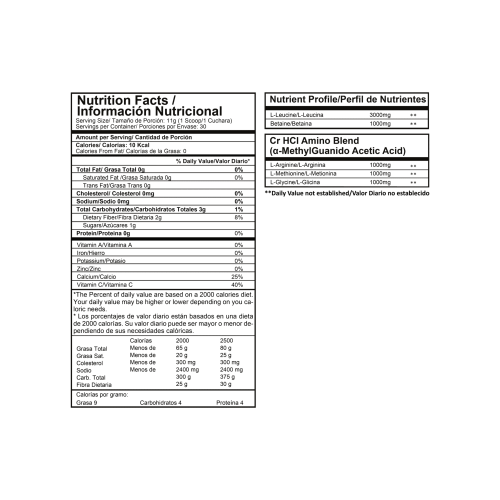 Tabla nutricional legacy creatina - Proscience fittpro